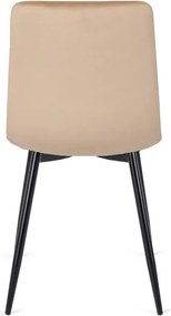 Zestaw Stół Prostokątny Rozkładany CLARK 120-160 cm Dąb Artisan/Czarny i 4 Krzesła Tapicerowane PERU Beżowe