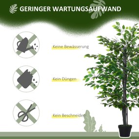 Sztuczny Figowiec Bengalski Duże Drzewo Dekoracyjne do Hotelu i Centrum Handlowego 120cm | Aosom PL