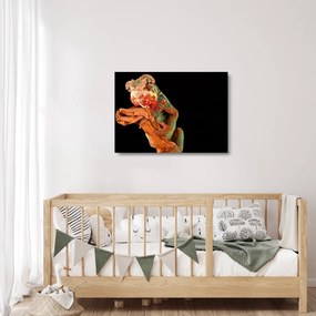 Obraz na szkle kameleona na gałęzi (70x50 cm)