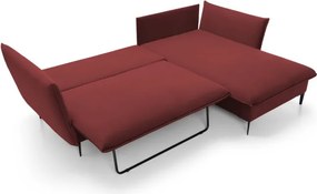 Narożnik GLOSS Prawostronny z funkcją spania, zestaw z poduszkami wolnostojący tkanina RIVIERA 69 Fioletowy WERSAL