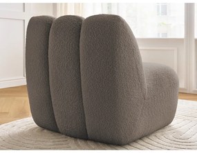 Szarobrązowy fotel z materiału bouclé Janissaire – Bobochic Paris