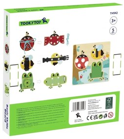 Tooky toy drewniana tablica edukacyjna sorter trening ćwiczenia sznurek guzik klamerka
