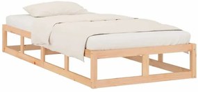 Pojedyncze naturalne sosnowe łóżko 90x200 - Rixo 3X