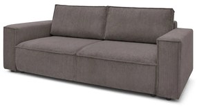 Ciemnobrązowa sztruksowa rozkładana sofa 245 cm Nihad – Bobochic Paris