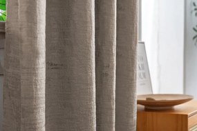 Zasłona zaciemniająca LOOM VELVET 140x250 cm, beżowobrązowa Zawieszanie: Metalowe pierścienie