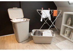 Kremowy plastikowy kosz na pranie 48 l Nuance – Curver