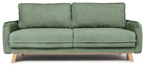 Jasnozielona sztruksowa rozkładana sofa 218 cm Tori – Bonami Selection