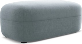 Pufa - z tkaniny welwetowej - jasny niebieski - MOANA