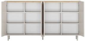 Komoda Elivo 200 cm na nóżkach - kaszmir / dąb olejowany