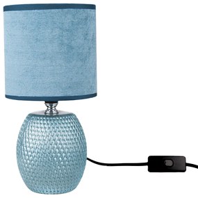 Ceramiczna lampa stołowa Luna, niebieski, 13 x 26,5 x 13 cm