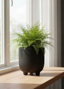 Doniczka Osłonka Czarna 15 Ceramiczna na Trzech Nóżkach Designerska Donica