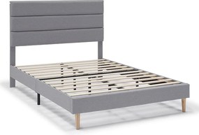 Rama łóżka platformowego Aroma z pikowanym zagłówkiem, 30 cm, 90x190 cm, jasnoszary.