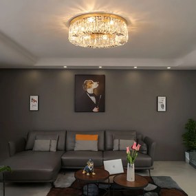 LAMPA KRYSZTAŁOWA PLAFON APP1729-8C 60 cm ZŁOTA