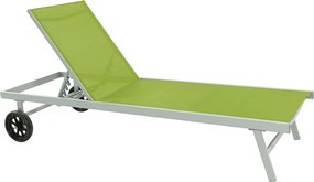 Leżak aluminiowo-tekstylenowy "Bella" z kółkami - Zielony