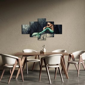 Obraz - Syrenka na skale (125x70 cm)