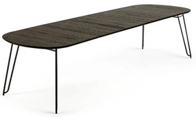 Ciemnobrązowy rozkładany stół z blatem w dekorze jesionu 100x170 cm Milian – Kave Home