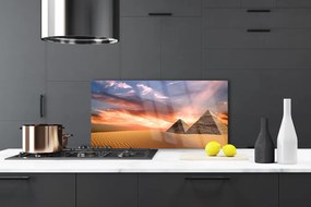 Szkło do Kuchni na Ścianę Pustynna Panorama Z Piramidami