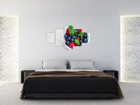 Obraz- miska z leśnymi owocami (125x70 cm)