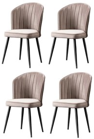 Zestaw krzeseł do jadalni Rubi Cappuccino i Black, 4 szt.