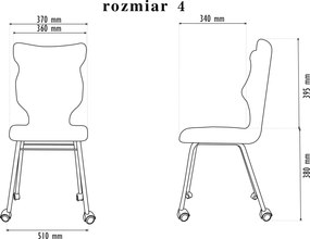 Krzesło szkolne na kółkach Spider Move rozmiar 3-6