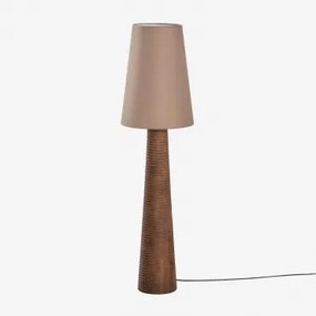 Lampa Podłogowa Z Drewna Mango Malva ↑70 Cm & Moka Brown 30 Cm Mallorca - Sklum