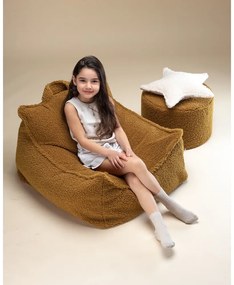 Brązowy dziecięcy worek do siedzenia z materiału bouclé Chair – Wigiwama