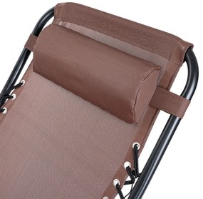 4Home Ogrodowe krzesło leżakowe Relax, brązowy