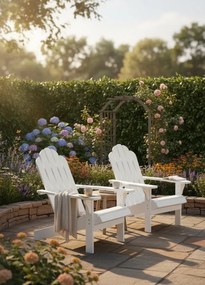 Białe drewniane krzesło ogrodowe A1-D31