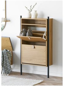 Uchylna szafka na buty w dekorze dębu w naturalnym kolorze 62x118x26 cm Barco – House Nordic