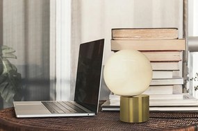 Lampa stołowa ze szklanym kloszem w kształcie kuli Parla