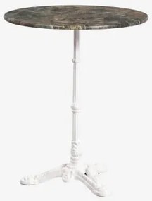 Okrągły Stolik Barowy Ø60cm Z Naturalnego Kamienia Azteca Zielony Marmur Forest - Lodowcowa Biel - Sklum