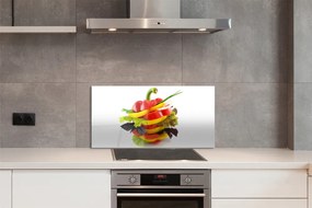 Szkło do Kuchni na Ścianę Duet Papryki i Sałaty