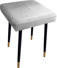 Taboret MAX tkanina Welur stelaż metalowy STOŁEK LOFT : Kolor nogi - Czano-złota stożek, Kolor tkaniny - VELVET - MG39, Typ tkaniny - Velvet