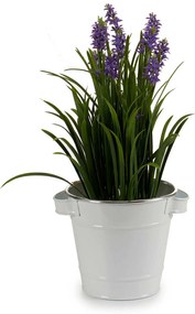 Osłonka na doniczkę typu wiaderko, cynkowa, biała, Ø 15 cm