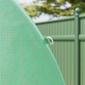 Outsunny Folia do szklarni 4 x 2 m, wodoodporna plandeka z drzwiami, 8 okien, ochrona UV, odporna, polietylen, zielona | Aosom PL