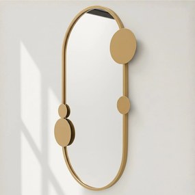 Lustro ścienne SAANA z geometrycznymi zdobieniami, 50 x 76 cm