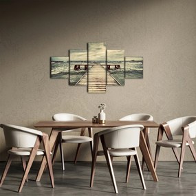 Obraz drewnianego molo na morzu (125x70 cm)