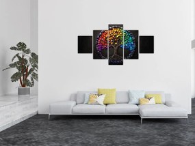 Obraz – Drzewo pełne kolorowych serc (125x70 cm)