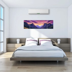 Obraz - Fioletowy krajobraz (170x50 cm)