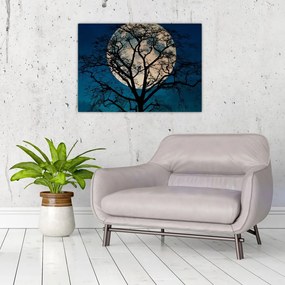 Obraz drzewa z pełnią księżyca (70x50 cm)