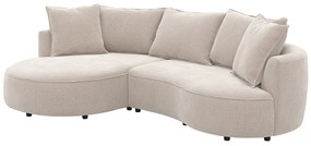 Kanapa narożna prawostronna z szarobrązowej tkaniny szenilowej CEPRANO od Maison Céphy