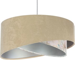 Beżowo-srebrna lampa wisząca z wzorem M3-N07