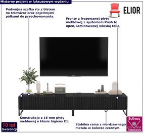 Zestaw 2 czarnych lamelowych szafek pod TV - Filo 12X