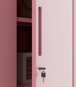 Szafa do biura domowego JAN, 900 x 1850 x 400 mm, Fresh Style: pudrowy róż