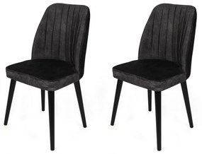 Zestaw krzeseł do jadalni Alfa Anthracite andBlack, 2 szt.