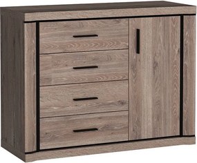 Komoda MALAGA - Brązowy / 117 cm / 4 szuflady