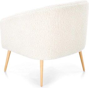 Fotel Grifon 2 tapicerowany tkaniną typu baranek na drewnianych nóżkach