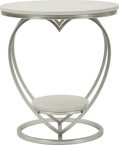 Stolik Kawowy Serce 1, Srebrny, 40x40x45,5 cm, Kendra Home