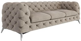 Szarobeżowa aksamitna sofa 243 cm Chelsea – Ropez