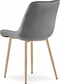 Szare krzesło do kuchni BERA aksamitne